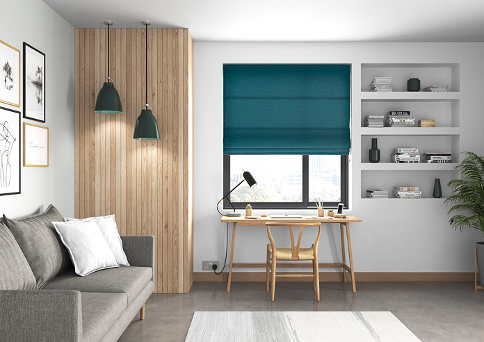 Maurice, Teal - Twist&Fit Roman Blind - Image 5